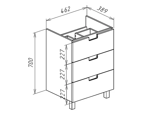 Заказать Тумба под раковину Bellezza Пегас 50 4630406140046 Черная Белая в магазине сантехники Santeh-Crystal.ru