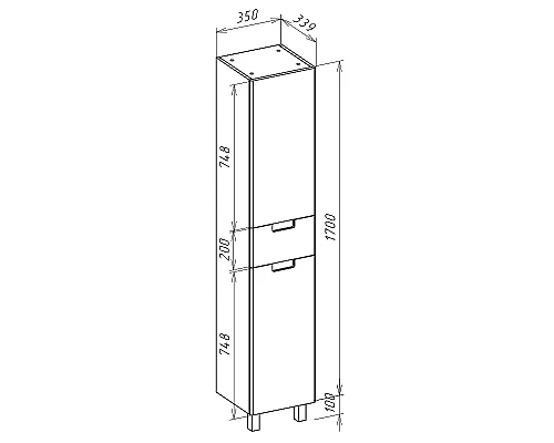 Купить Шкаф пенал Bellezza Пегас 35 L 4620404712017 Белый в магазине сантехники Santeh-Crystal.ru
