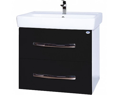 Заказать Тумба под раковину Bellezza Рокко 50 4633706000041 подвесная Черная Белая в магазине сантехники Santeh-Crystal.ru