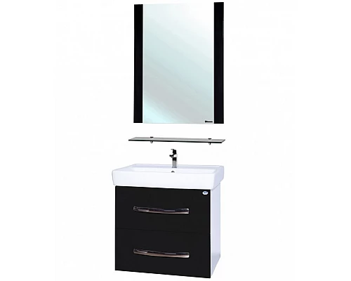 Заказать Тумба под раковину Bellezza Рокко 50 4633706000041 подвесная Черная Белая в магазине сантехники Santeh-Crystal.ru