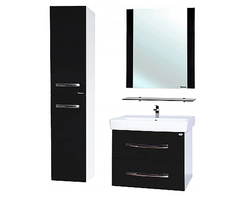 Заказать Тумба под раковину Bellezza Рокко 50 4633706000041 подвесная Черная Белая в магазине сантехники Santeh-Crystal.ru