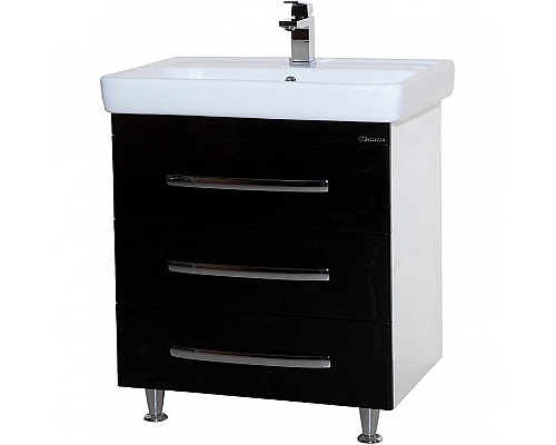 Купить Тумба под раковину Bellezza Рокко 80 4635313660045 Черная Белая в магазине сантехники Santeh-Crystal.ru