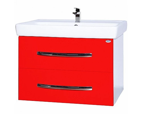Заказать Тумба под раковину Bellezza Рокко 80 4635313670037 подвесная Красная Белая в магазине сантехники Santeh-Crystal.ru