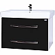 Приобрести Тумба под раковину Bellezza Рокко 80 4635313670044 подвесная Черная Белая в магазине сантехники Santeh-Crystal.ru
