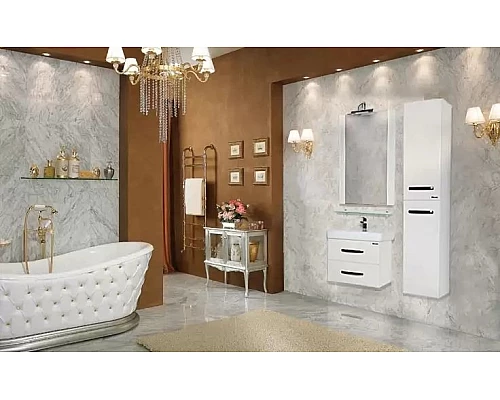 Заказать Тумба под раковину Bellezza Рокко 70 4635311670015 подвесная Белая в магазине сантехники Santeh-Crystal.ru