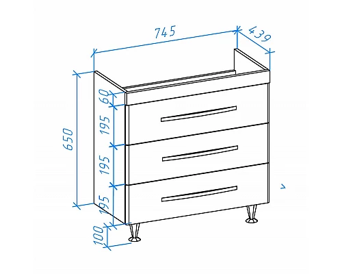 Купить Тумба под раковину Bellezza Рокко 80 4635313660014 Белая в магазине сантехники Santeh-Crystal.ru