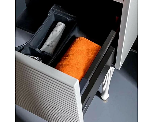 Купить Тумба под раковину Boheme Armadi Art Vallessi Avangarde Linea 100 842-100-WG подвесная Белая Золото в магазине сантехники Santeh-Crystal.ru