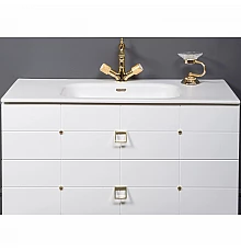 Тумба под раковину Boheme Armadi Art Vallessi Avangarde Piazza 100 841-100-WG подвесная Белая Золото