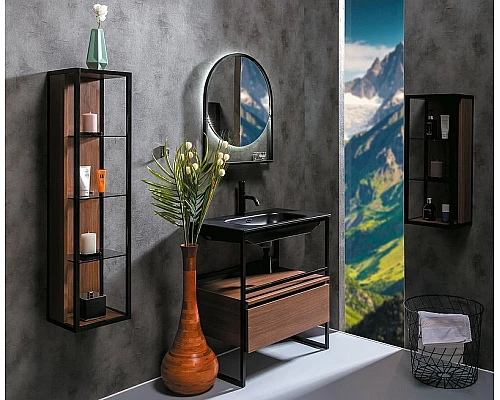 Приобрести Тумба Boheme Armadi Art Loft 80 894-080-D подвесная Dark Wood в магазине сантехники Santeh-Crystal.ru