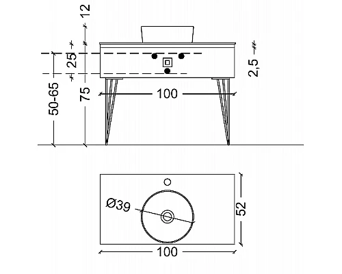 Приобрести Тумба под раковину Boheme Armadi Art Lucido 100 770-100-PU подвесная Лиловый в магазине сантехники Santeh-Crystal.ru
