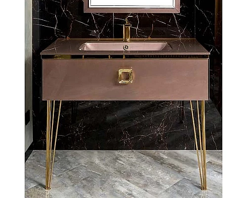 Приобрести Тумба под раковину Boheme Armadi Art Lucido 100 770-100-PU подвесная Лиловый в магазине сантехники Santeh-Crystal.ru