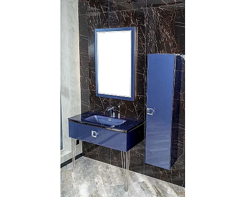 Купить Тумба под раковину Boheme Armadi Art Lucido 100 770-100-BL подвесная Насыщенный синий в магазине сантехники Santeh-Crystal.ru