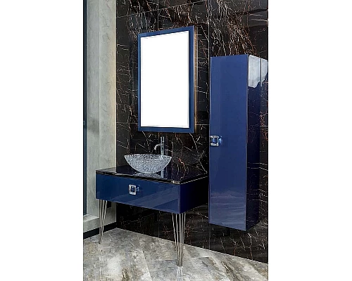 Купить Тумба под раковину Boheme Armadi Art Lucido 100 770-100-BL подвесная Насыщенный синий в магазине сантехники Santeh-Crystal.ru
