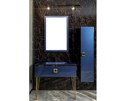 Купить Тумба под раковину Boheme Armadi Art Lucido 100 770-100-BL подвесная Насыщенный синий в магазине сантехники Santeh-Crystal.ru
