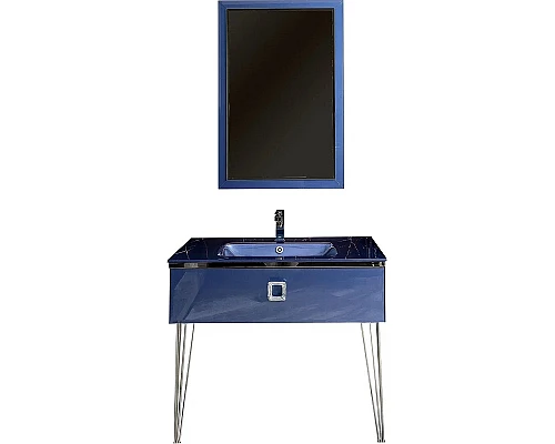 Купить Тумба под раковину Boheme Armadi Art Lucido 100 770-100-BL подвесная Насыщенный синий в магазине сантехники Santeh-Crystal.ru