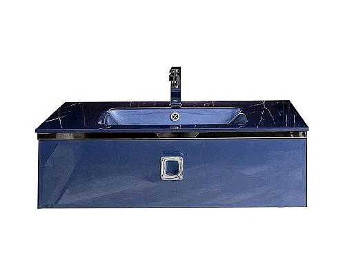 Купить Тумба под раковину Boheme Armadi Art Lucido 100 770-100-BL подвесная Насыщенный синий в магазине сантехники Santeh-Crystal.ru