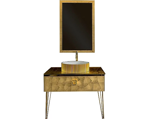 Купить Тумба под раковину Boheme Armadi Art Lucido 100 770-100-Foil подвесная Поталь в магазине сантехники Santeh-Crystal.ru