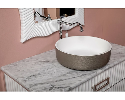 Приобрести Тумба под раковину Boheme Armadi Art Monaco 100 867-100-WCR Белый глянец Хром в магазине сантехники Santeh-Crystal.ru