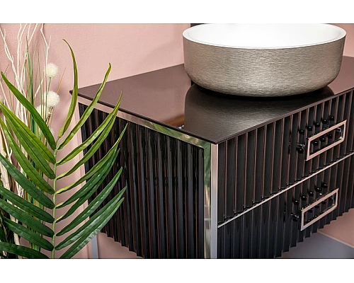 Заказать Тумба под раковину Boheme Armadi Art Monaco 80 867-080-BCR Черный глянец Хром в магазине сантехники Santeh-Crystal.ru