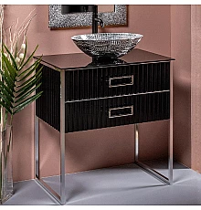 Тумба под раковину Boheme Armadi Art Monaco 80 867-080-BCR Черный глянец Хром