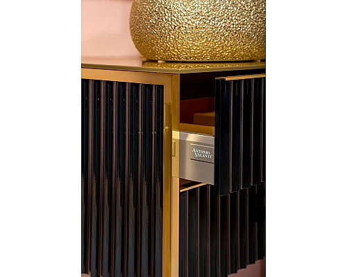 Заказать Тумба под раковину Boheme Armadi Art Monaco 80 867-080-BG Черный глянец Золото в магазине сантехники Santeh-Crystal.ru