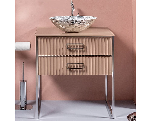 Приобрести Тумба под раковину Boheme Armadi Art Monaco 80 867-080-CPCR Капучино глянец  Хром в магазине сантехники Santeh-Crystal.ru