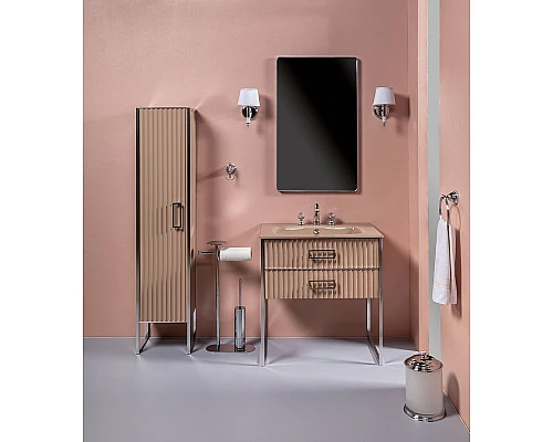 Приобрести Тумба под раковину Boheme Armadi Art Monaco 80 867-080-CPCR Капучино глянец  Хром в магазине сантехники Santeh-Crystal.ru