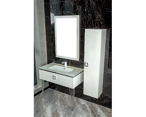 Приобрести Тумба под раковину Boheme Armadi Art Lucido 80 770-080-W подвесная Жемчужный белый в магазине сантехники Santeh-Crystal.ru