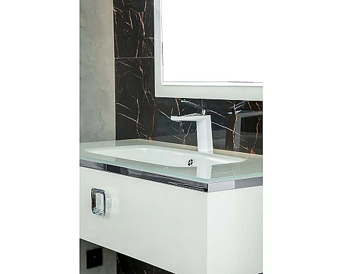 Приобрести Тумба под раковину Boheme Armadi Art Lucido 80 770-080-W подвесная Жемчужный белый в магазине сантехники Santeh-Crystal.ru