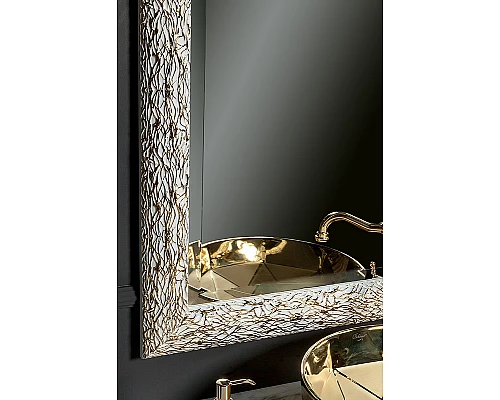 Заказать Зеркало Boheme Armadi Art Linea 75 534 Белое-золото в магазине сантехники Santeh-Crystal.ru