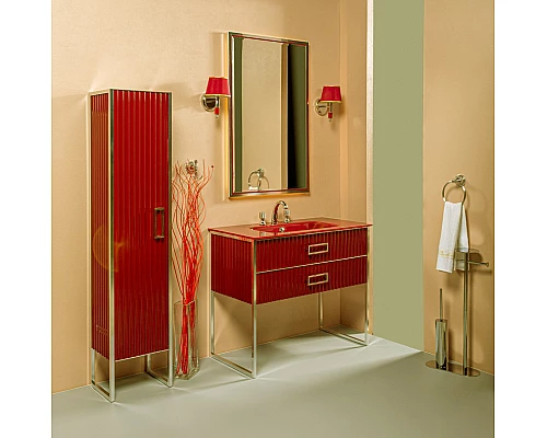 Заказать Тумба под раковину Boheme Armadi Art Monaco 100 866-100-RG Бордо глянец Золото в магазине сантехники Santeh-Crystal.ru