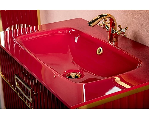 Заказать Тумба под раковину Boheme Armadi Art Monaco 100 866-100-RG Бордо глянец Золото в магазине сантехники Santeh-Crystal.ru