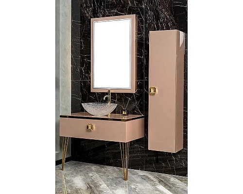 Заказать Тумба под раковину Boheme Armadi Art Lucido 100 770-100-Rose подвесная Пыльная роза в магазине сантехники Santeh-Crystal.ru