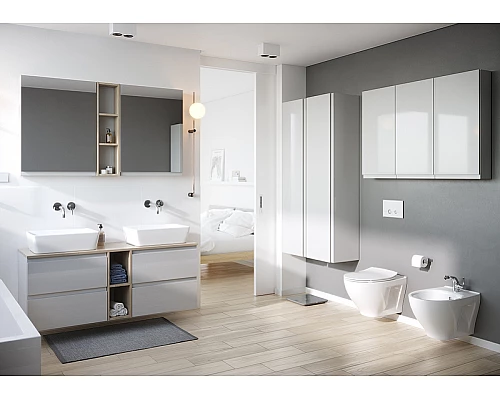 Купить Зеркальный шкаф Cersanit Moduo 60 SB-LS-MOD60/Wh Белый в магазине сантехники Santeh-Crystal.ru