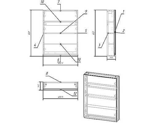 Купить Зеркальный шкаф Cersanit Moduo 60 SB-LS-MOD60/Wh Белый в магазине сантехники Santeh-Crystal.ru