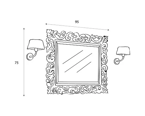 Купить Зеркало Cezares 75 620/A Nero Argento в магазине сантехники Santeh-Crystal.ru