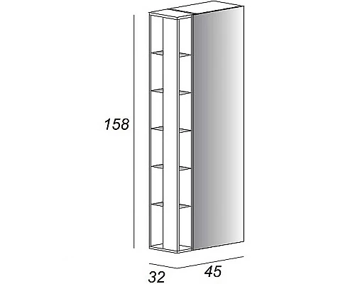 Заказать Шкаф пенал Cezares 45 53171 подвесной Bianco lucido в магазине сантехники Santeh-Crystal.ru
