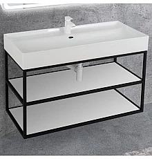 Консоль под раковину Cezares Cadro 100 CADRO50-100/50/58-2C-SO-MET-ST Черная матовая