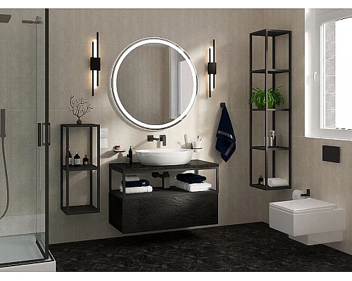 Купить Тумба Cezares Cadro 100 CADRO-100-1C-SO-NR-BLUM подвесная Nero в магазине сантехники Santeh-Crystal.ru