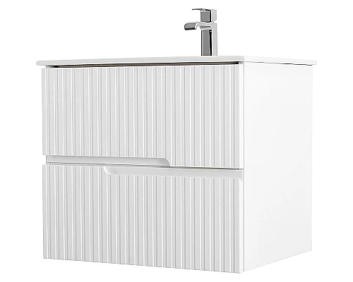 Купить Тумба под раковину Cezares Duet 60 DUET-600-2C-SO-BO подвесная Bianco Opaco в магазине сантехники Santeh-Crystal.ru