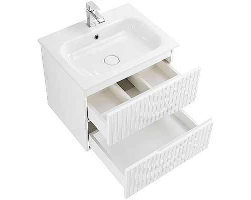 Купить Тумба под раковину Cezares Duet 60 DUET-600-2C-SO-BO подвесная Bianco Opaco в магазине сантехники Santeh-Crystal.ru