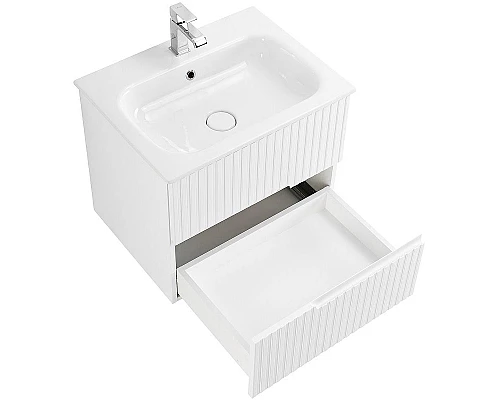 Купить Тумба под раковину Cezares Duet 60 DUET-600-2C-SO-BO подвесная Bianco Opaco в магазине сантехники Santeh-Crystal.ru