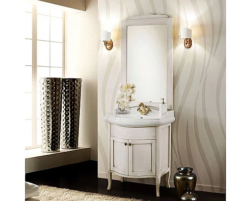 Заказать Зеркало Cezares Lorenzo 65 LOR70/03.03 Bianco Patinato в магазине сантехники Santeh-Crystal.ru