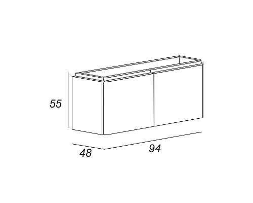 Купить Тумба под раковину Cezares Stylus 94 55227 подвесная Nero grafite в магазине сантехники Santeh-Crystal.ru