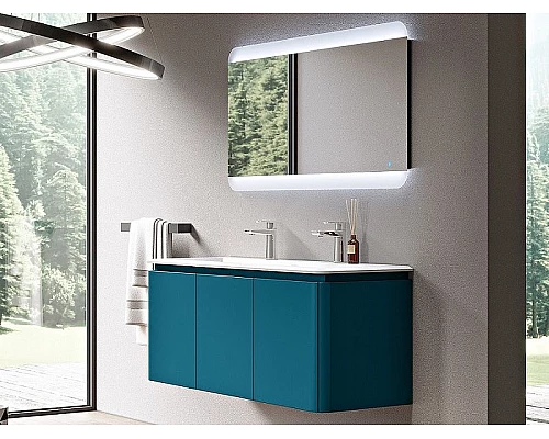 Приобрести Тумба под раковину Cezares Stylus 140 55232 подвесная Blu Petrolio в магазине сантехники Santeh-Crystal.ru