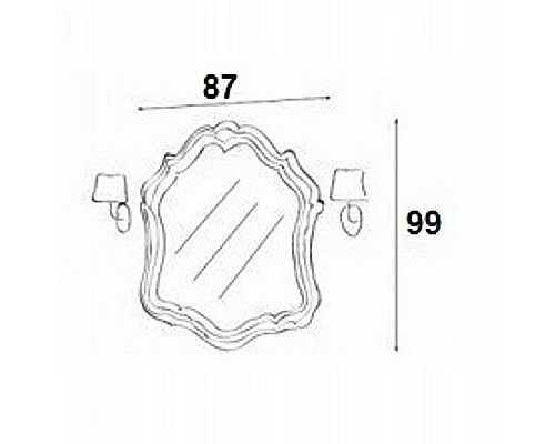 Зеркало Cezares Topazio 87 TO03.02 Ciliegio Anticato