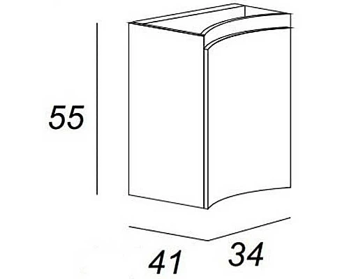 Приобрести Подвесной шкаф Cezares Vague 34 L 44229 Antacite в магазине сантехники Santeh-Crystal.ru