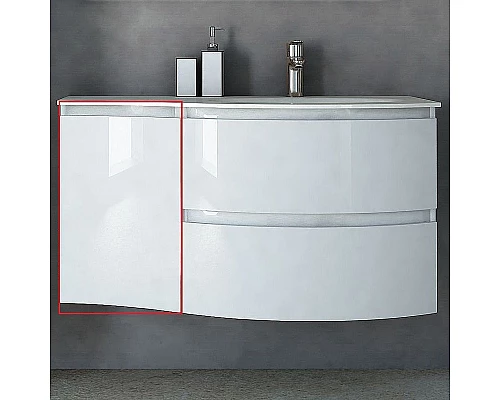 Купить Подвесной шкаф Cezares Vague 34 L 44228 Bianco lucido в магазине сантехники Santeh-Crystal.ru