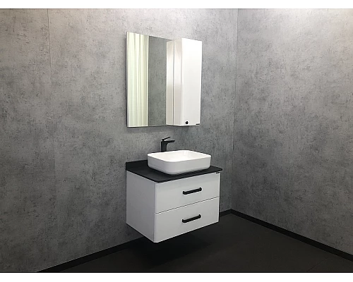 Приобрести Зеркало со шкафом Comforty Амстердам 75 00004144209 Белый глянец в магазине сантехники Santeh-Crystal.ru