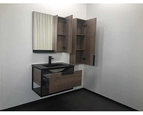 Купить Тумба с раковиной Comforty Бонн 75 00-00001936 подвесная Дуб темный в магазине сантехники Santeh-Crystal.ru